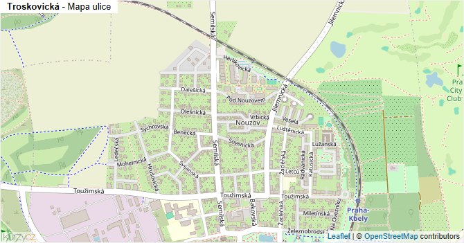 Troskovická - mapa ulice
