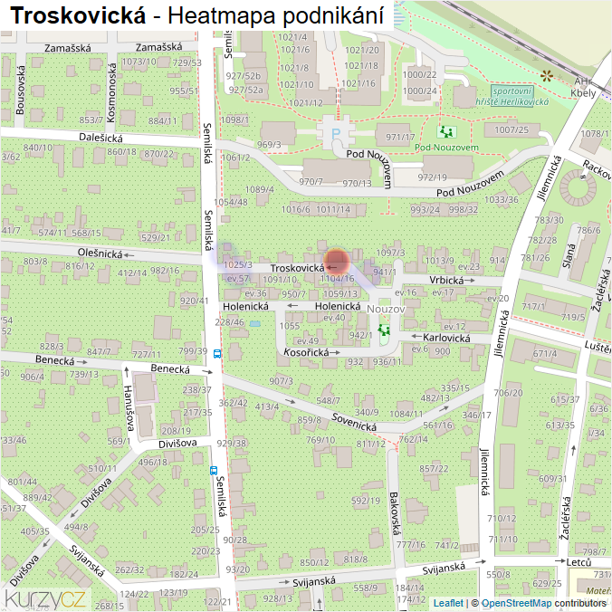 Mapa Troskovická - Firmy v ulici.