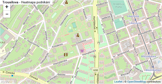Trousilova - mapa podnikání