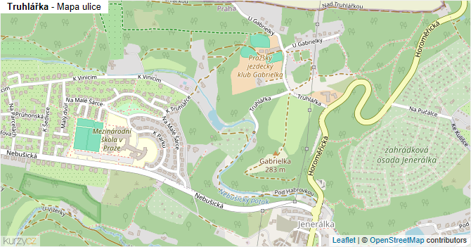 Truhlářka - mapa ulice