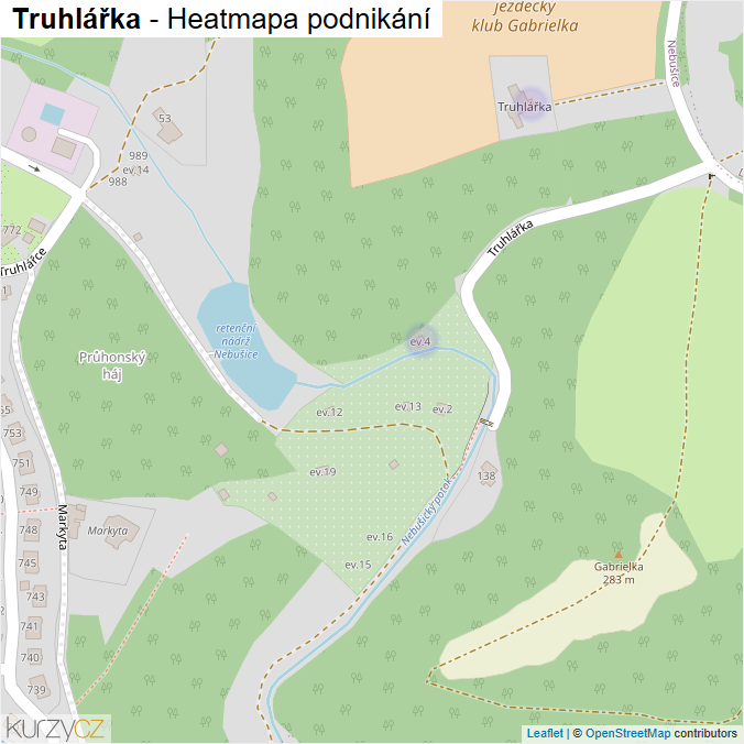 Mapa Truhlářka - Firmy v ulici.