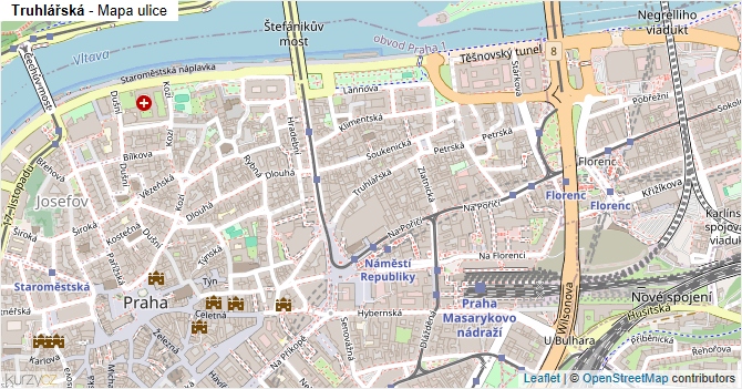 Truhlářská - mapa ulice