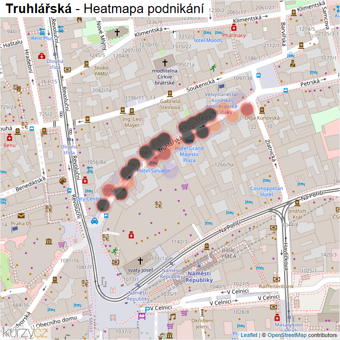 Mapa Truhlářská - Firmy v ulici.
