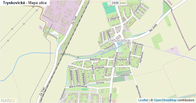 Tryskovická - mapa ulice