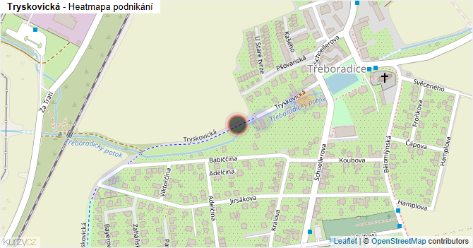 Tryskovická - mapa podnikání