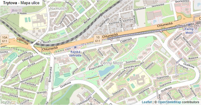 Trytova - mapa ulice
