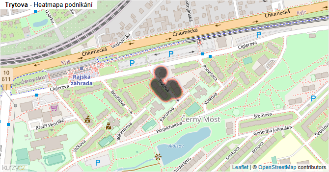 Trytova - mapa podnikání