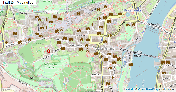 Tržiště - mapa ulice
