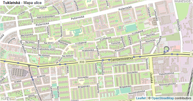 Tuklatská - mapa ulice