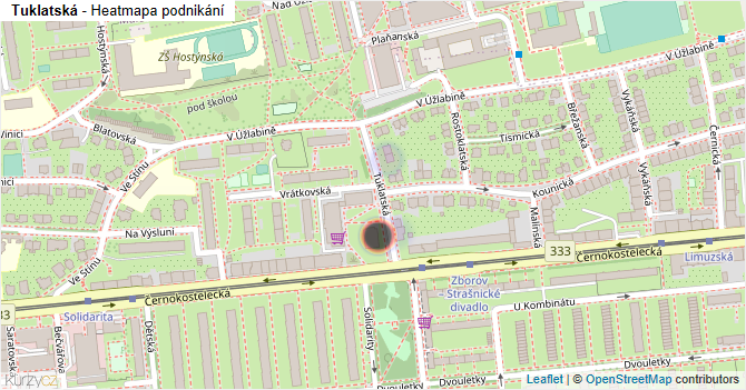 Tuklatská - mapa podnikání