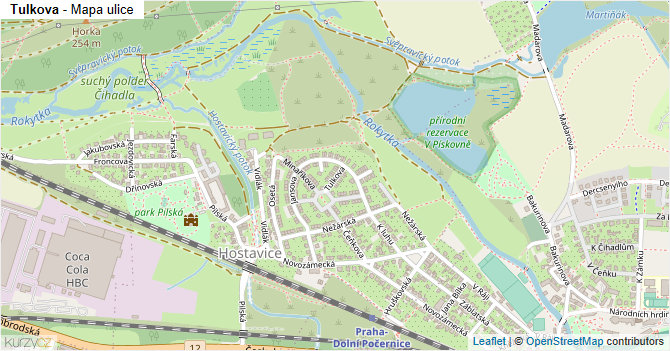 Tulkova - mapa ulice