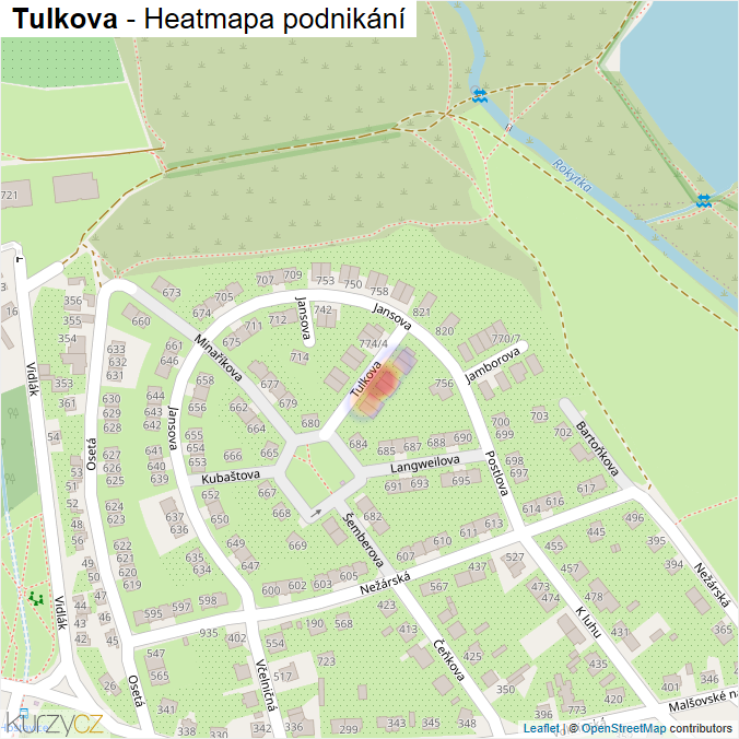 Mapa Tulkova - Firmy v ulici.