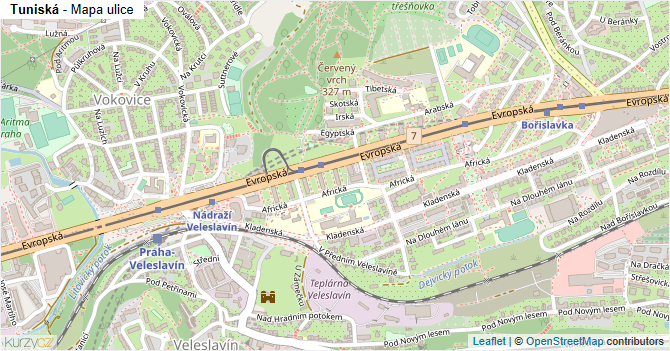 Tuniská - mapa ulice
