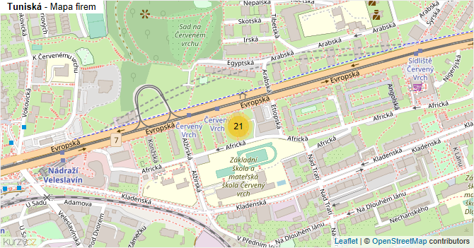 Tuniská - mapa firem