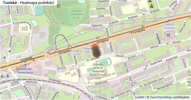 Tuniská - mapa podnikání