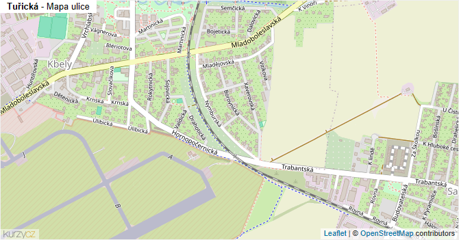 Tuřická - mapa ulice