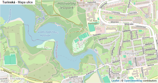 Turínská - mapa ulice