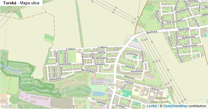 Turská - mapa ulice