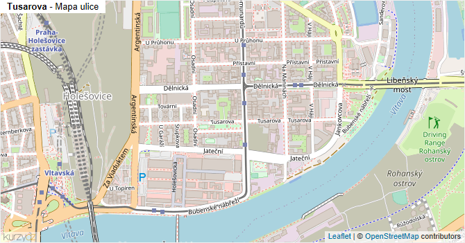 Tusarova - mapa ulice