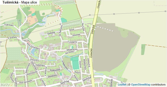 Tušimická - mapa ulice