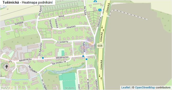 Tušimická - mapa podnikání