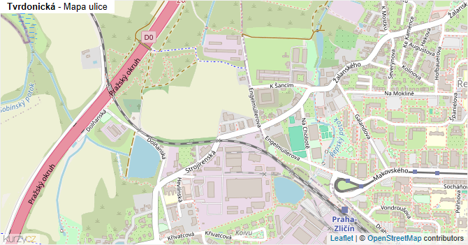 Tvrdonická - mapa ulice
