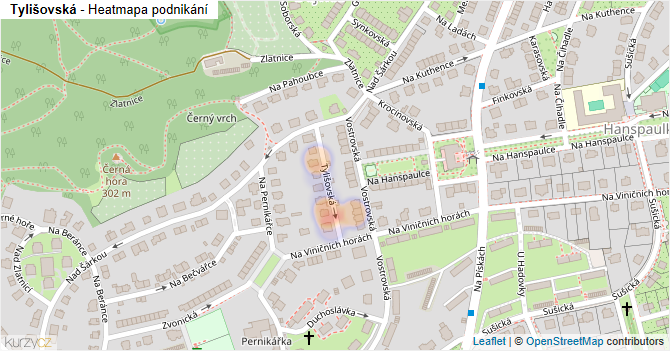 Tylišovská - mapa podnikání