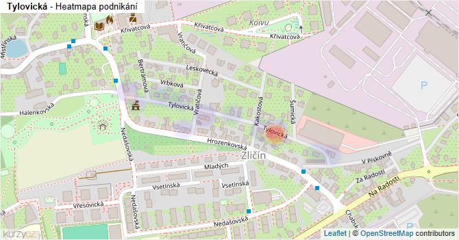 Tylovická - mapa podnikání