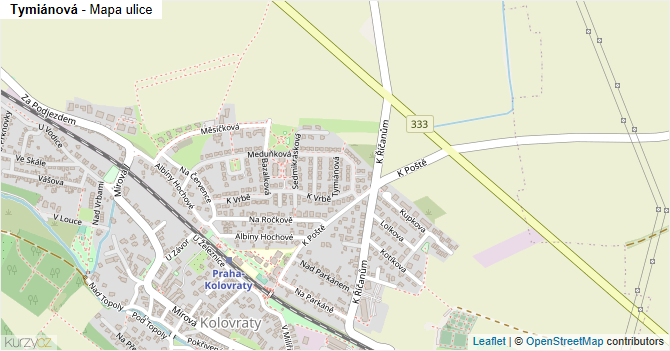 Tymiánová - mapa ulice