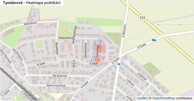 Tymiánová - mapa podnikání