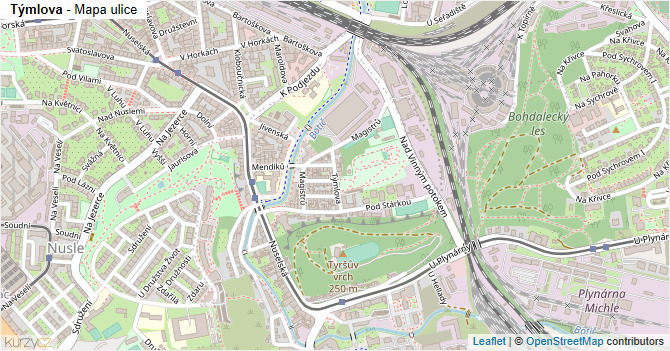 Týmlova - mapa ulice