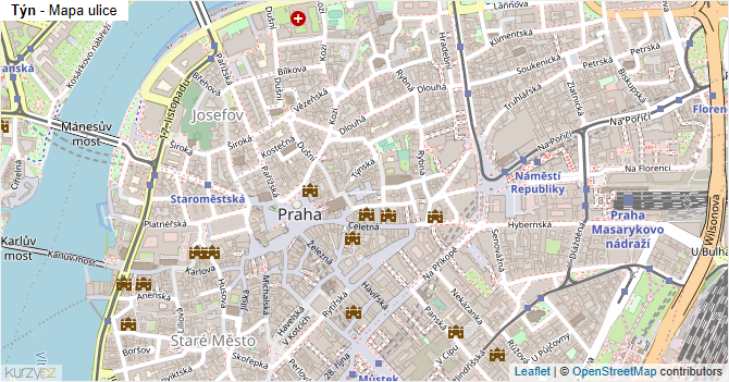 Týn - mapa ulice