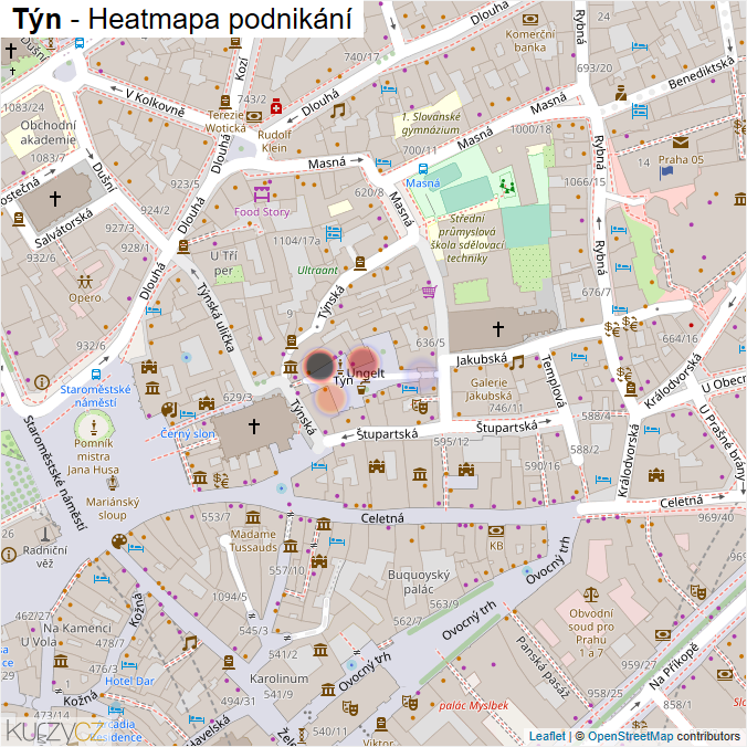 Mapa Týn - Firmy v ulici.