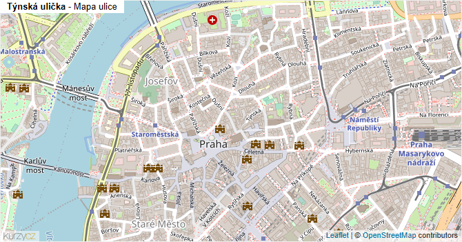 Týnská ulička - mapa ulice