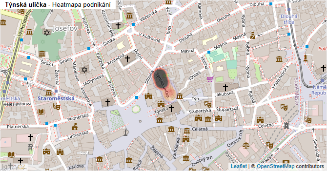 Týnská ulička - mapa podnikání