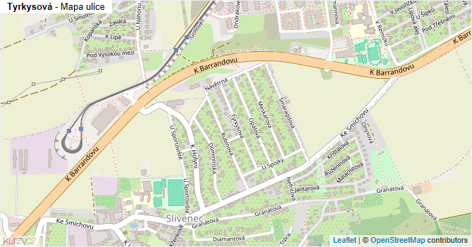 Tyrkysová - mapa ulice