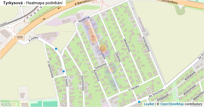 Tyrkysová - mapa podnikání