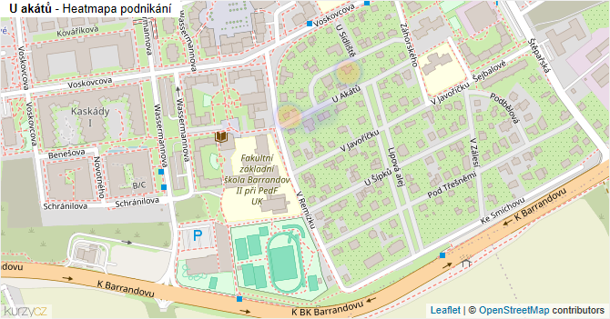 U akátů - mapa podnikání