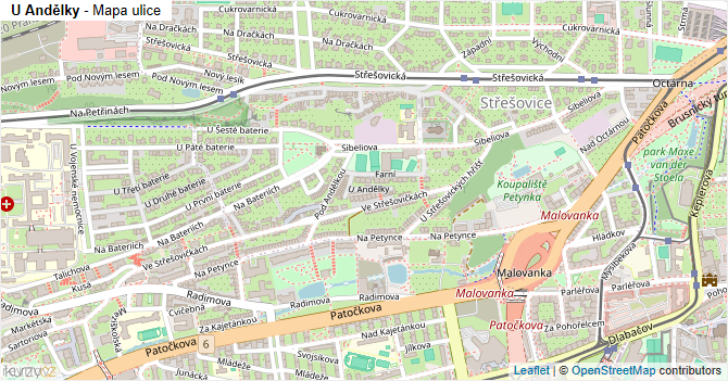 U Andělky - mapa ulice