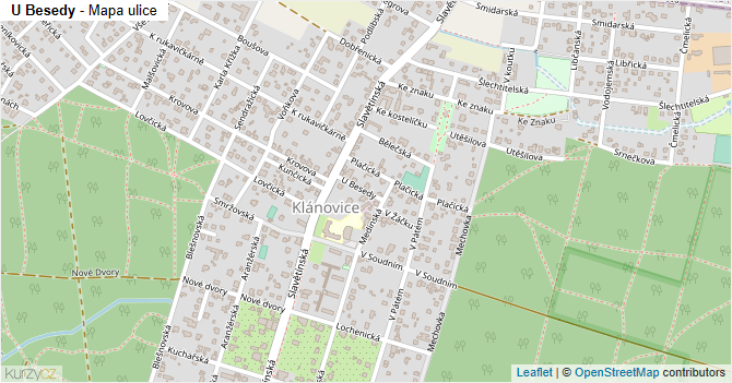 U Besedy - mapa ulice