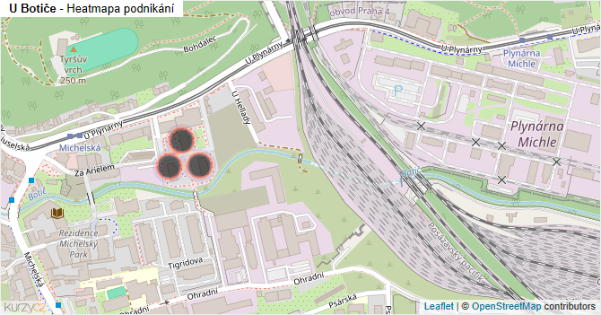 U Botiče - mapa podnikání