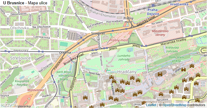 U Brusnice - mapa ulice
