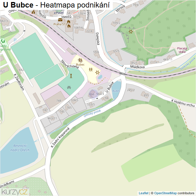 Mapa U Bubce - Firmy v ulici.