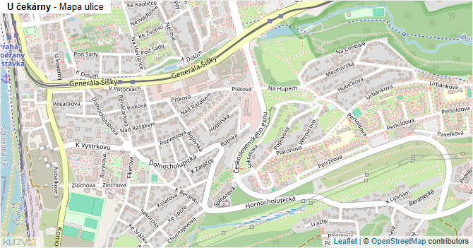 U čekárny - mapa ulice