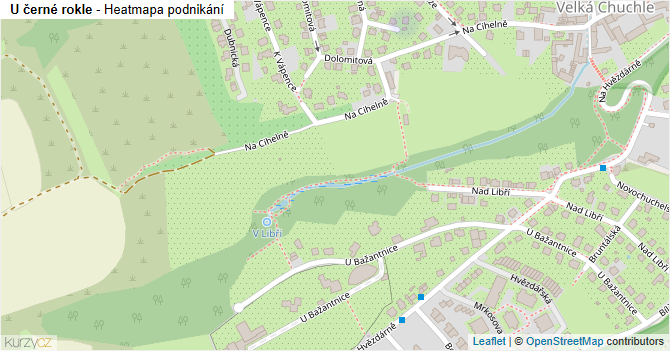 U černé rokle - mapa podnikání