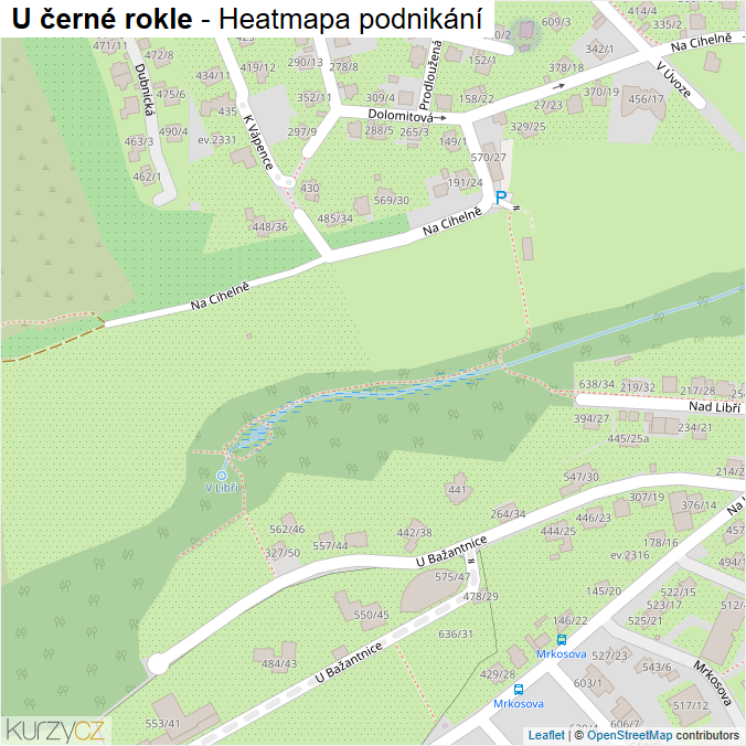 Mapa U černé rokle - Firmy v ulici.