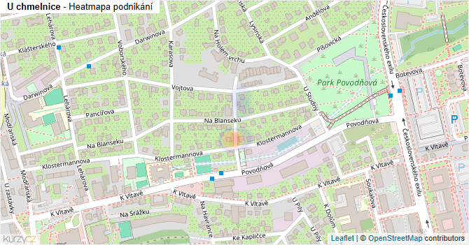 U chmelnice - mapa podnikání