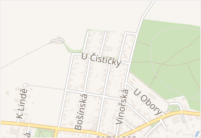 U čističky v obci Praha - mapa ulice