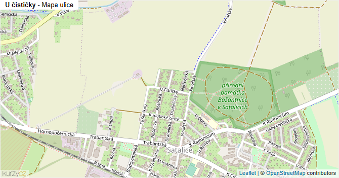 U čističky - mapa ulice
