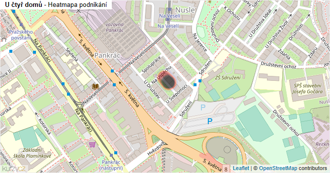 U čtyř domů - mapa podnikání